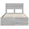 vidaXL Bed Frame Grey Sonoma 120 x 200 cm Solid Pine Wood
