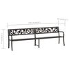 vidaXL Twin Garden Bench 246 cm Black Steel