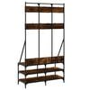 vidaXL Clothes Rack with Shoe Storage Smoked Oak 100x40x184 cm