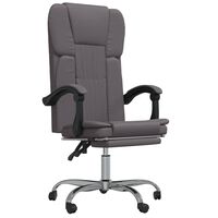 vidaXL Reclining Office Chair Grey Faux Leather