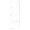 vidaXL Interior Door White 76x201.5 cm Tempered Glass&Aluminium Slim