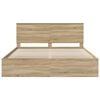 vidaXL Bed Frame with Headboard Sonoma 180 x 200 cm Solid Pine Wood