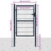 vidaXL Fence Gate Steel 100x200 cm Anthracite
