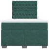 vidaXL Box Spring Bed with Mattress Dark Green 120x190 cm Small Double Velvet