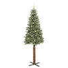 vidaXL Slim Christmas Tree Green 210 cm PVC and Solid Pine wood