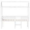 vidaXL High Sleeper Bed without Mattress White 90x190 cm Single Solid Wood Pine