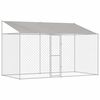 vidaXL Dog Cage with Roof Silver 400 x 200 x 258 cm Steel and PE