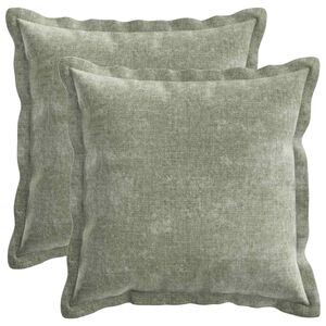 vidaXL Cushion Cover 2 pcs HOUTEN Green 35 x 35 cm Chenille Fabric