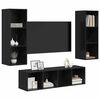vidaXL TV Cabinet Set Wall-mounted 3 pcs Black Oak Engineered Wood