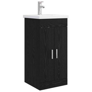 vidaXL Bathroom Vanity with Sink Black Oak 42 x 40 x 84.5 cm