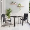 vidaXL Garden Dining Set 3 pcs Black Powder-Coated Steel