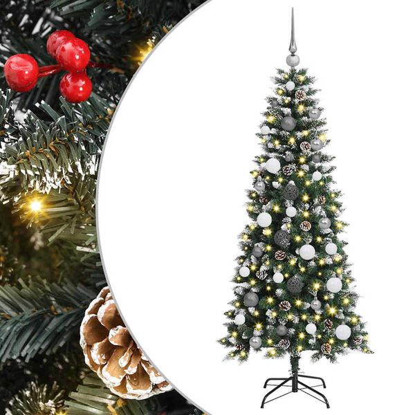 vidaXL Artificial Christmas Tree with 150 LEDs with Stand Green 150 cm