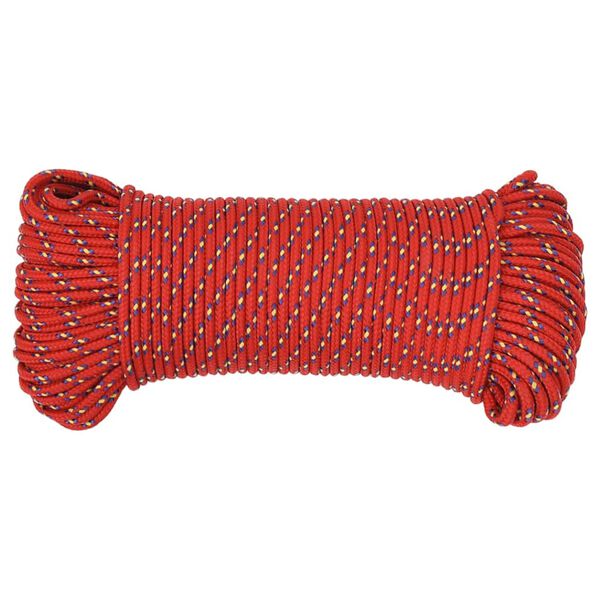 vidaXL Boat Rope Red 5 mm 50 m Polypropylene
