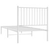 vidaXL Metal Bed Frame without Mattress with Headboard White 80x200cm