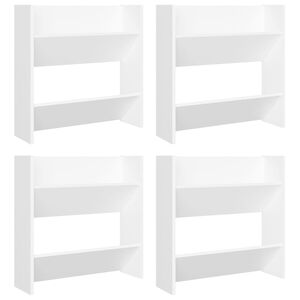 vidaXL Wall Shoe Cabinets 4 pcs White 60x18x60 cm Engineered Wood