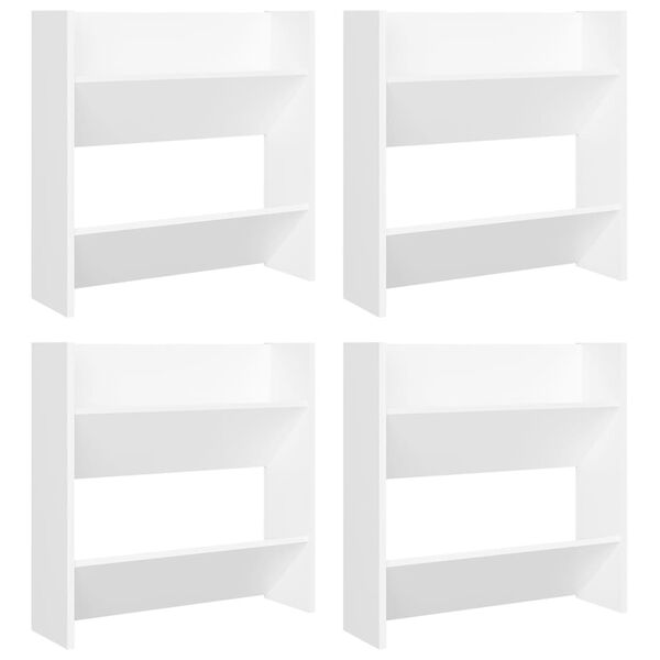 vidaXL Wall Shoe Cabinets 4 pcs White 60x18x60 cm Engineered Wood