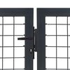 vidaXL Garden Gate with Posts Steel 350x120 cm Anthracite