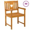 vidaXL Garden Chairs 8 pcs Natural Solid Acacia Wood