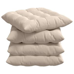 vidaXL Seat Cushions 4 pcs Beige 40 x 40 x 6 cm Microfibre