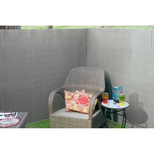 Nature Double Sided Garden Screen PVC 1x3 m Grey