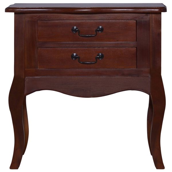 vidaXL Bedside Cabinet Classical Brown 60x30x60 cm Solid Mahogany