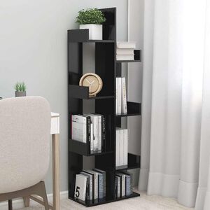 vidaXL Book Cabinet Black 48x25,5x140 cm Engineered Wood