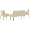 vidaXL Sofa Sets with Cushion 3 pcs Cream 115 x 56 x 80 cm Plywood