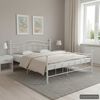 vidaXL Bed Frame without Mattress White Metal 200x200 cm