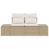vidaXL Garden Sofa Beige 123 x 62 x 69cm Poly Rattan