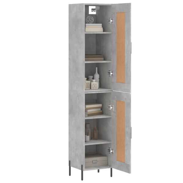 vidaXL Highboard Concrete Grey 34.5x34x180 cm Engineered Wood
