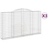 vidaXL Arched Gabion Baskets 3 pcs 300x30x160/180 cm Galvanised Iron
