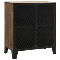 vidaXL Storage Cabinet Rustic Brown 72x36x82 cm Metal and MDF