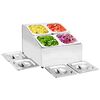 vidaXL Gastronorm Container Holder with 4 GN 1/6 Pan Stainless Steel