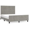 vidaXL Bed Frame without Mattress Light Grey 140x190 cm Velvet