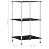 vidaXL 3-Tier Shelf Black 40x40x67 cm Tempered Glass