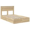 vidaXL Storage Bed with Drawer Sonoma Oak 135 x 190 cm Engineered Wood