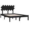 vidaXL Bed Frame without Mattress Black 135x190 cm Double Solid Wood