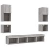 vidaXL 8 Piece TV Wall Units with LED Grey Sonoma Engineered Wood