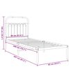 vidaXL Metal Bed Frame without Mattress with Headboard Black 80x200cm