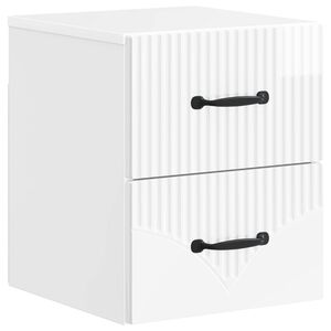 vidaXL Wall-Mounted Bedside Cabinet High Gloss White 34.5 x 33 x 40 cm