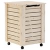 vidaXL Laundry Basket with Wheels RANA 45x45x64 cm Solid Wood Pine