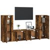 vidaXL 4 Piece TV Cabinet Set Smoked Oak Engineered Wood