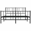 vidaXL Metal Bed Frame without Mattress with Footboard Black 140x200cm