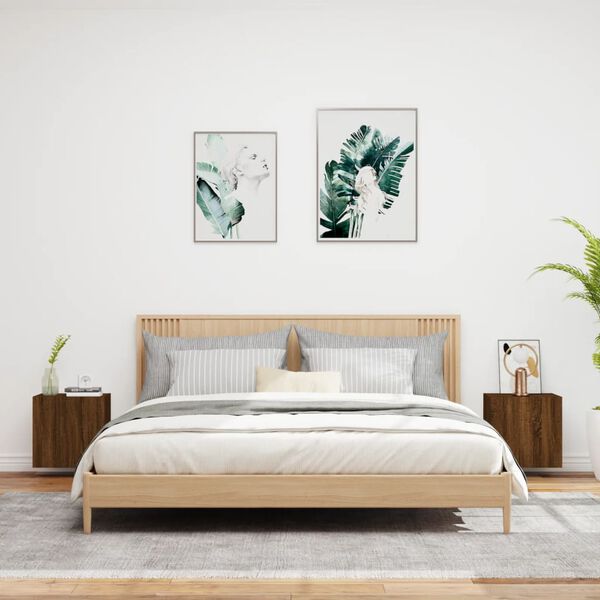 vidaXL TV Wall Cabinets 2 pcs Brown Oak 40.5x30x40 cm Engineered Wood