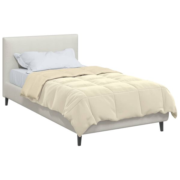 vidaXL Full Year Duvet Quilted Cream 155 x 200 cm Microfiber