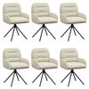 vidaXL Swivel Dining Chairs 6 pcs Faux Leather Cream 59 x 59.5 x 90 cm