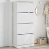 vidaXL Shoe Cabinet with 4 Flip-Drawers White 80x34x187.5 cm