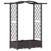 vidaXL Raised Bed with Trellis and Roof Brown 124 x 40 x 123 cm PP
