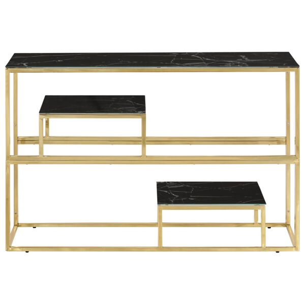 vidaXL Console Table Gold Stainless Steel and Tempered Glass