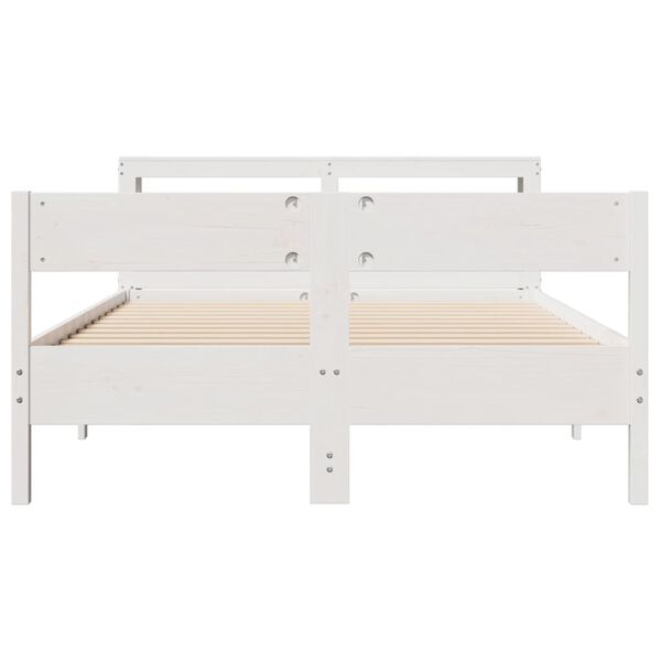 vidaXL Bed Frame without Mattress White 120x200 cm Solid Wood Pine